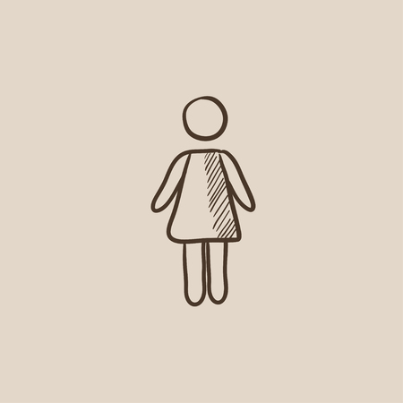 Business woman sketch icon for web, mobile and infographics. Hand drawn vector isolated icon.のイラスト素材