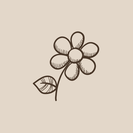 Flower sketch icon for web, mobile and infographics. Hand drawn vector isolated icon.のイラスト素材