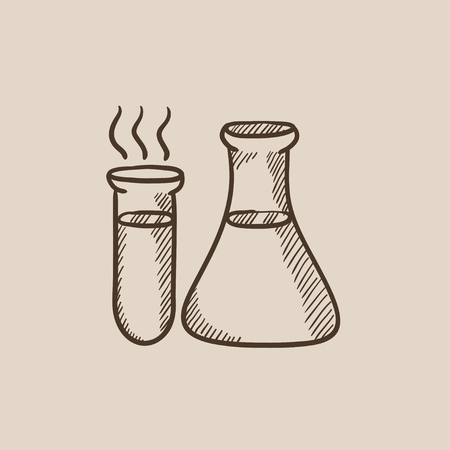 Llaboratory equipment sketch icon for web, mobile and infographics. Hand drawn vector isolated icon.のイラスト素材