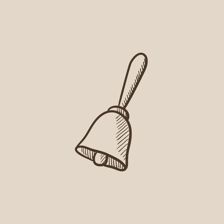 School bell sketch icon for web, mobile and infographics. Hand drawn vector isolated icon.のイラスト素材