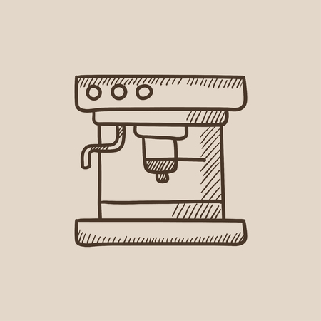 Coffee maker sketch icon for web, mobile and infographics. Hand drawn vector isolated icon.のイラスト素材