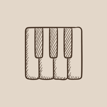 Piano keys sketch icon for web, mobile and infographics. Hand drawn vector isolated icon.のイラスト素材