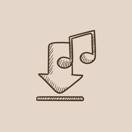 Download music sketch icon for web, mobile and infographics. Hand drawn vector isolated icon.のイラスト素材