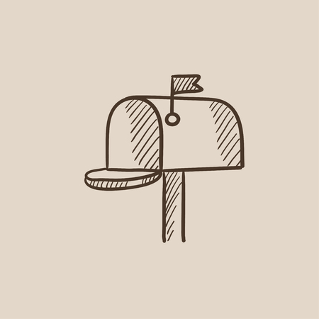 Mail box sketch icon for web, mobile and infographics. Hand drawn vector isolated icon.のイラスト素材