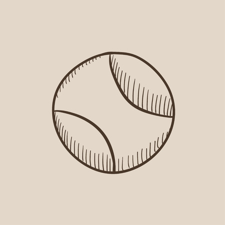 Tennis ball sketch icon for web, mobile and infographics. Hand drawn vector isolated icon.のイラスト素材