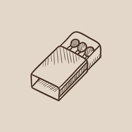 Matchbox sketch icon for web, mobile and infographics. Hand drawn vector isolated icon.のイラスト素材