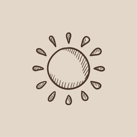 Sun thick sketch icon for web, mobile and infographics. Hand drawn vector isolated icon.のイラスト素材