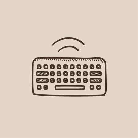 Wireless keyboard sketch icon for web, mobile and infographics. Hand drawn vector isolated icon.のイラスト素材