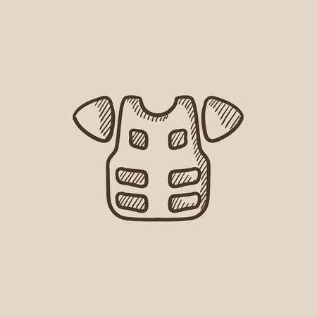 Motorcycle suit sketch icon for web, mobile and infographics. Hand drawn vector isolated icon.のイラスト素材