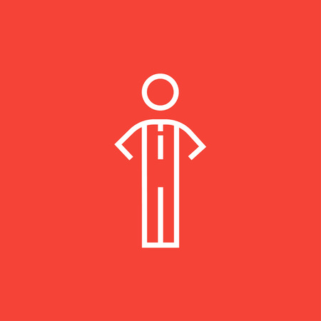 Businessman standing thick line icon with pointed corners and edges for web, mobile and infographics. Vector isolated icon.のイラスト素材