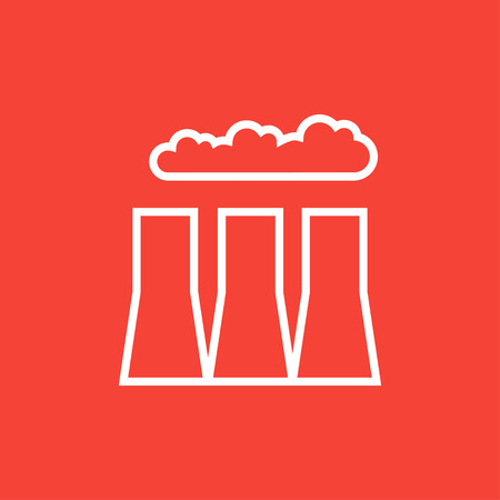 Factory pipes thick line icon with pointed corners and edges for web, mobile and infographics. Vector isolated icon.のイラスト素材