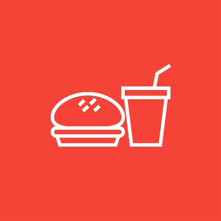 Fast food meal thick line icon with pointed corners and edges for web, mobile and infographics. Vector isolated icon.のイラスト素材