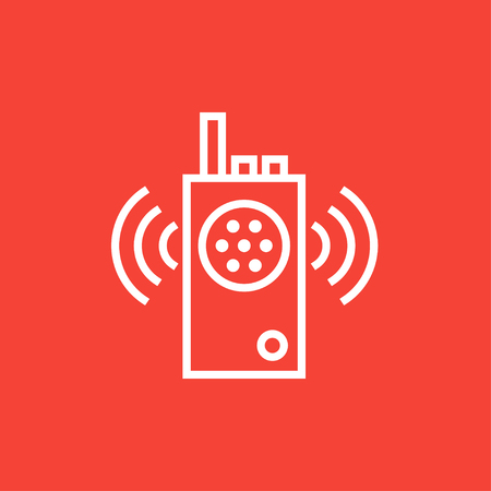 Radio set thick line icon with pointed corners and edges for web, mobile and infographics. Vector isolated icon.のイラスト素材