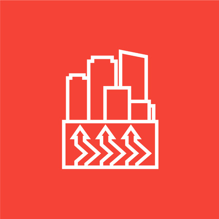 Factory thick line icon with pointed corners and edges for web, mobile and infographics. Vector isolated icon.のイラスト素材