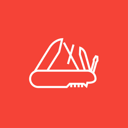 Multipurpose knife thick line icon with pointed corners and edges for web, mobile and infographics. Vector isolated icon.のイラスト素材