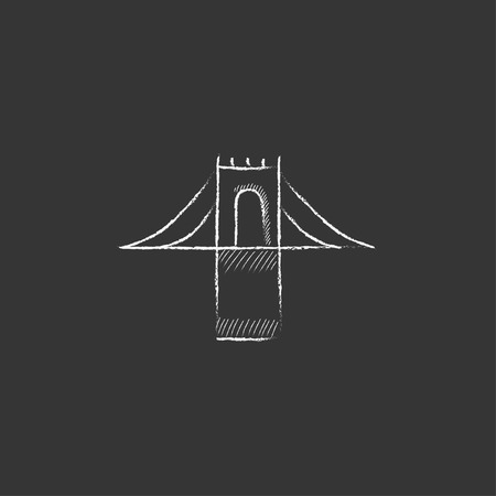 Bridge. Hand drawn in chalk vector isolated icon for web, mobile and infographics.のイラスト素材
