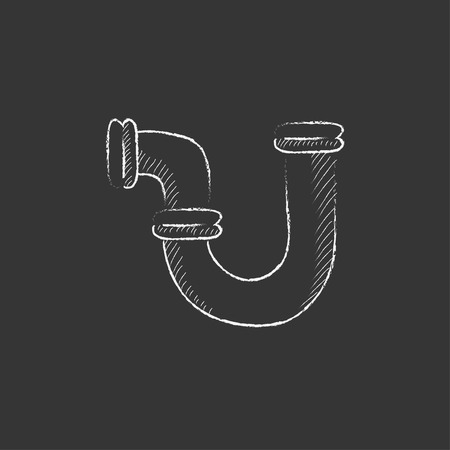 Water pipeline. Hand drawn in chalk vector isolated icon for web, mobile and infographics.のイラスト素材