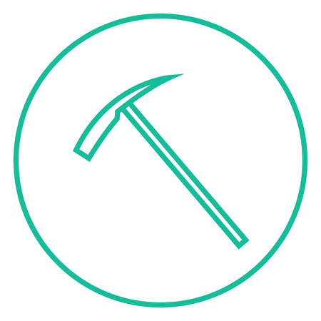 Ice pickaxe thick line icon with pointed corners and edges for web, mobile and infographics. Vector isolated icon.のイラスト素材