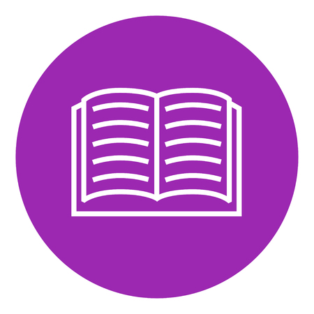 Open book thick line icon with pointed corners and edges for web, mobile and infographics. Vector isolated icon.のイラスト素材