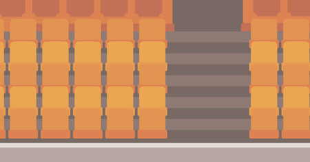 Empty theater seats vector flat design illustration. Horizontal layout.のイラスト素材
