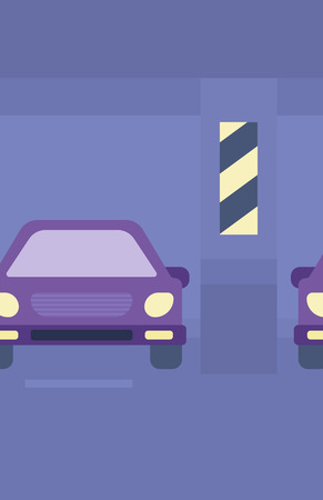 Background of car shop vector flat design illustration. Vertical layout.のイラスト素材