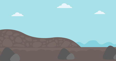 Background of heaps of coal vector flat design illustration. Horizontal layout.のイラスト素材