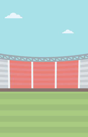 Background of football stadium vector flat design illustration. Vertical layout.のイラスト素材