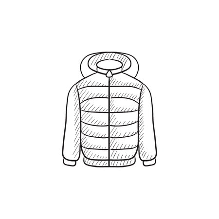 Jacket vector sketch icon isolated on background. Hand drawn Jacket icon. Jacket sketch icon for infographic, website or app.のイラスト素材