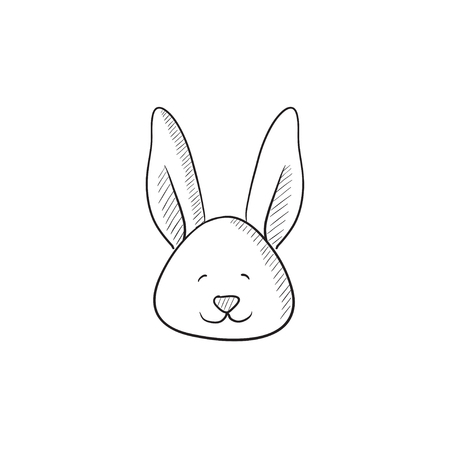 Easter bunny vector sketch icon isolated on background. Hand drawn Easter bunny icon. Easter bunny sketch icon for infographic, website or app.のイラスト素材