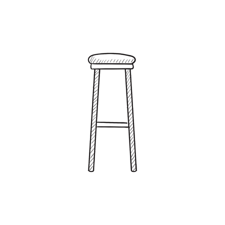 Barstool vector sketch icon isolated on background. Hand drawn Barstool icon. Barstool sketch icon for infographic, website or app.のイラスト素材
