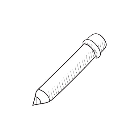 Edit vector sketch icon isolated on background. Hand drawn Edit icon. Edit sketch icon for infographic, website or app.のイラスト素材