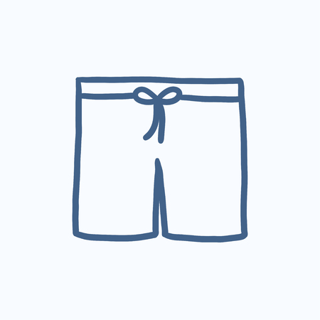 Swimming trunks vector sketch icon isolated on background. Hand drawn Swimming trunks icon. Swimming trunks sketch icon for infographic, website or app.のイラスト素材