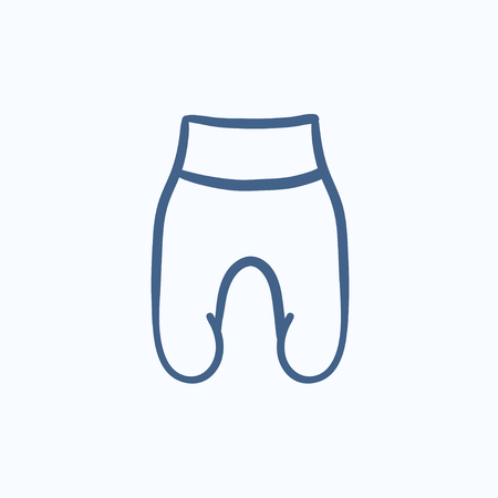 Baby romper vector sketch icon isolated on background. Hand drawn Baby romper icon. Baby romper sketch icon for infographic, website or app.のイラスト素材
