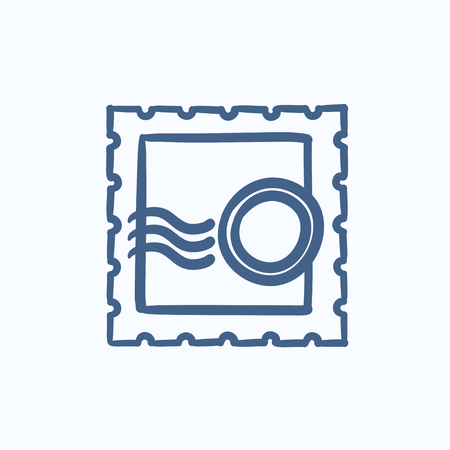Philately vector sketch icon isolated on background. Hand drawn Philately icon. Philately sketch icon for infographic, website or app.のイラスト素材