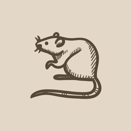 Mouse vector sketch icon isolated on background. Hand drawn Mouse icon. Mouse sketch icon for infographic, website or app.のイラスト素材