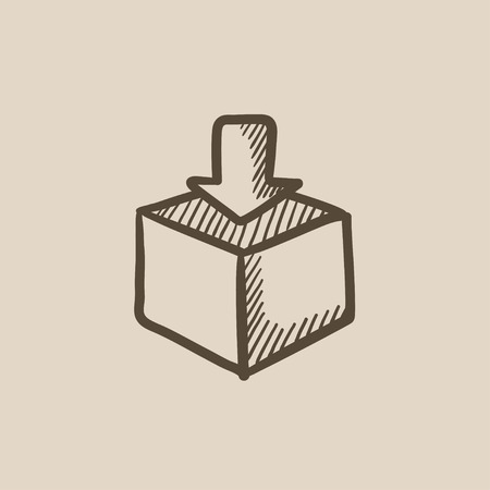 Mail box vector sketch icon isolated on background. Hand drawn Mail box icon. Mail box sketch icon for infographic, website or app.のイラスト素材