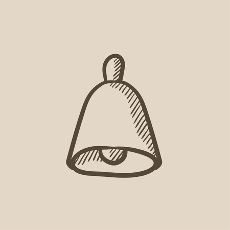 Wedding bell vector sketch icon isolated on background. Hand drawn Wedding bell icon. Wedding bell sketch icon for infographic, website or app.のイラスト素材