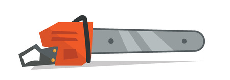 Chain saw vector flat design illustration isolated on white background.のイラスト素材