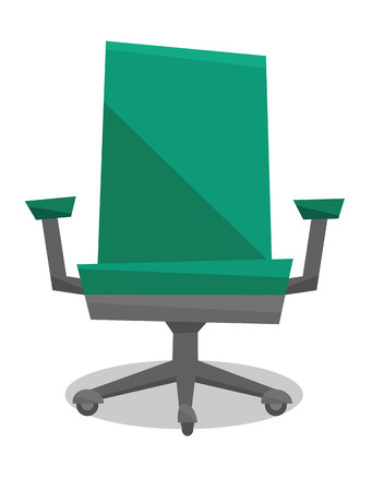 Green office chair vector flat design illustration isolated on white background.のイラスト素材