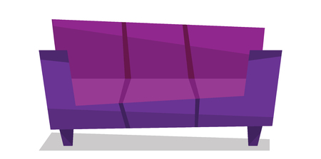 Purple modern sofa vector flat design illustration isolated on white background.のイラスト素材