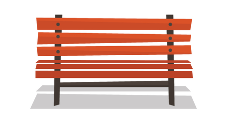 Wooden park bench vector flat design illustration isolated on white background.のイラスト素材