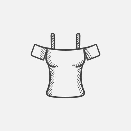 Female shirt sketch icon for web, mobile and infographics. Hand drawn vector isolated icon.のイラスト素材