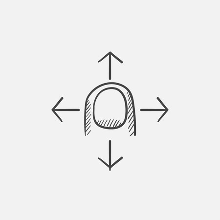 Move gesture sketch icon for web, mobile and infographics. Hand drawn vector isolated icon.のイラスト素材