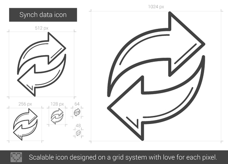 Ilustracion Del Synch Data Vector Line Icon Id Imagen Libre De Regalias Stocklib