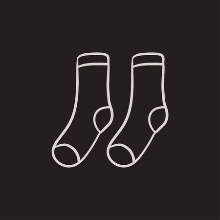 Socks sketch icon for web, mobile and infographics. Hand drawn Socks icon. Socks vector icon. Socks icon isolated on white background.のイラスト素材