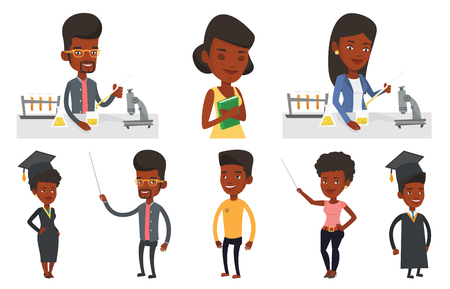 Vector set of student characters.のイラスト素材