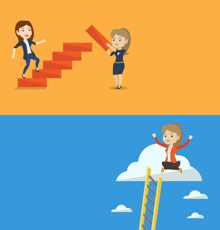 Two business banners with space for text.のイラスト素材