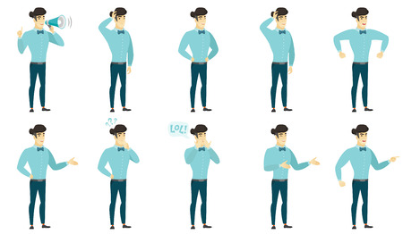 Vector set of illustrations with business people.のイラスト素材