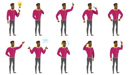 Vector set of illustrations with business people.のイラスト素材