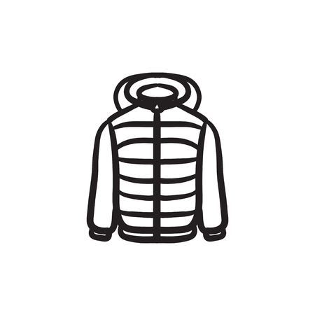 Jacket vector sketch icon isolated on background. Hand drawn Jacket icon. Jacket sketch icon for infographic, website or app.のイラスト素材